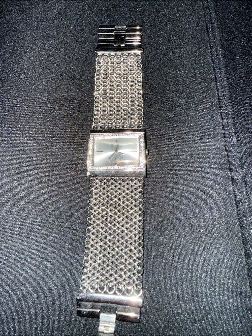 Vice Versa Silver Crystal-Accent Women's Quartz Watch
